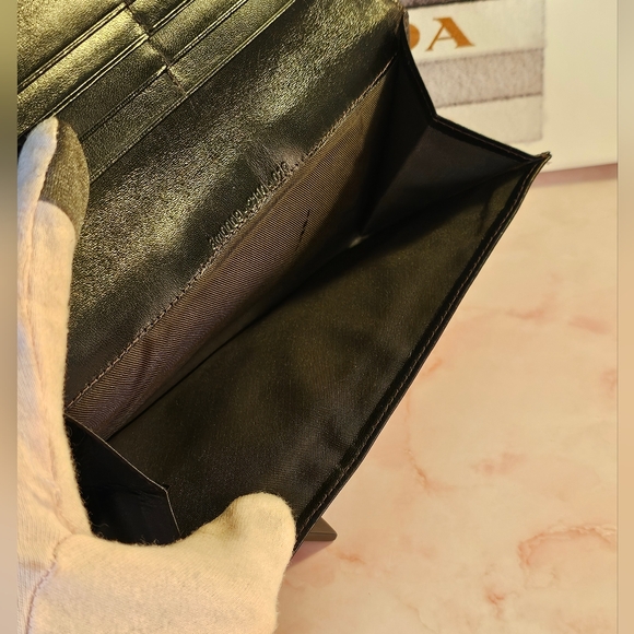 👜Fendi Zucchino Canvas & Leather Vintage Wallet in Continental Brown & Beige - Picture 7 of 15